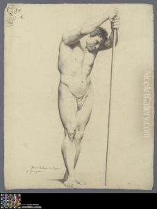 standing male nude by Jean Cierckens