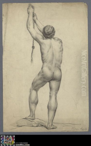 standing male nude, seen from behind - view 1