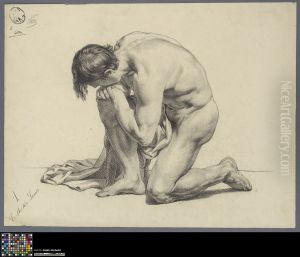 kneeling male nude with cloth kneeling male nude with cloth