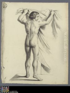 standing male nude, seen from behind