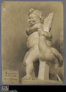 child with a goose by Guillaume Bourne