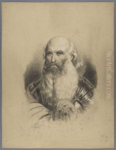 portrait of a bearded man wearing a harness