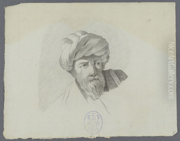 head of a bearded man wearing a turban - view 1