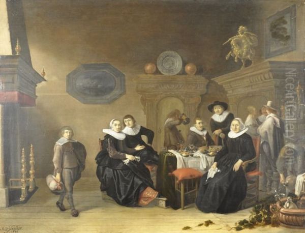 Portrait of the family of Liesbeth van Waart (....-1664) - view 1