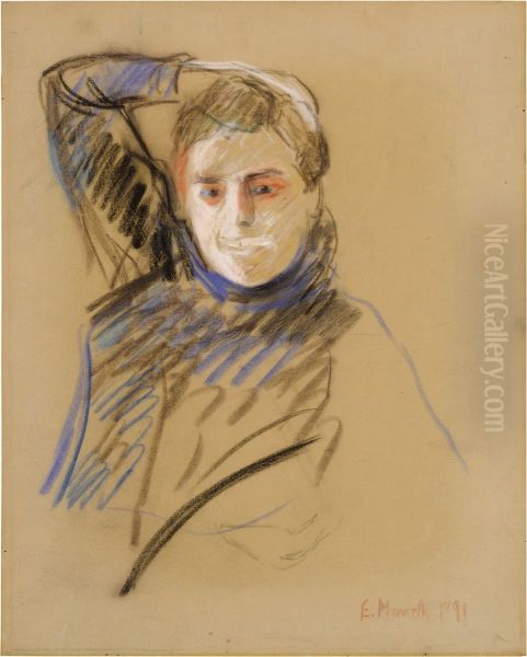 Portrait of Woman with Arm Over her Head - view 1