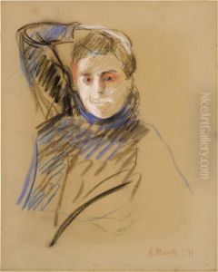 Portrait of Woman with Arm Over her Head by Edvard Munch
