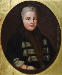 Portrat Margarethe Christiane Auguste zu Leiningen (1694-1761), geb. Grafin von Danneskiold-Laurvig by Johann Adam Schlesinger