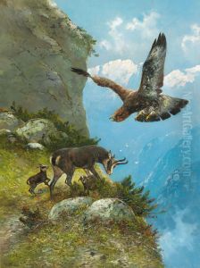 Gams und Steinadler by Moritz Muller