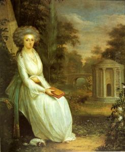 Bildnis der Rosine Alexandrine Freiin von Korff-Schmising im Park by Johann Christoph Rincklake