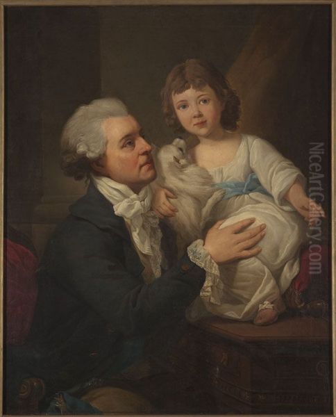 Portret Michala Jerzego Wandalina Mniszcha (1742-1806) z corka Elzbietka (1787/92-1830) i pieskiem Kiopkiem - view 1