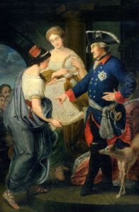 Frederick II scrutinizing the design of the Bydgoszcz Canal