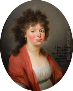 Portret Anny z Zamoyskich Aleksandrowej Sapiezyny by Kazimierz Wojniakowski