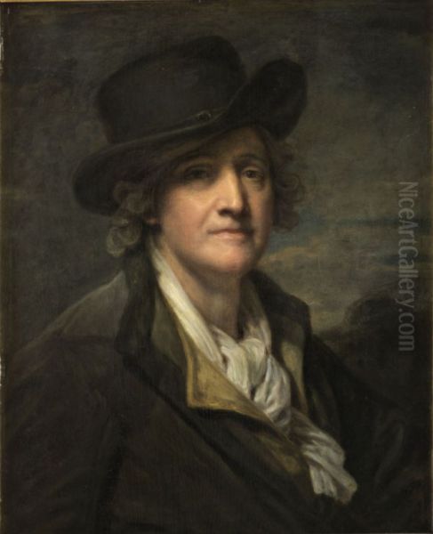 Self-portrait with a hat - view 1