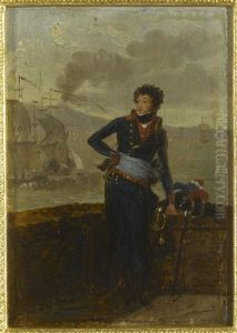 Portrait deVictor Leopold Berthier(1770-1807),general de divisionen 1799, presente devant labaie de Naples, alors chef d'etat-majorde l'armee francaiseaNaples. by Louis Gauffier