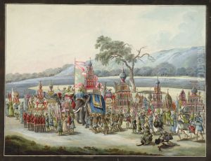 The ta'ziyahs being taken to the river for immersion by unknown