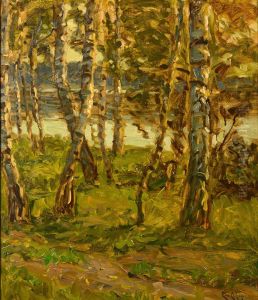 Birches on the shore of the Bodden