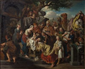 The adoration of the Magi by Pieter Jozef Verhaghen