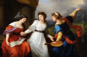 Self-portrait of the Artist hesitating between the Arts of Music and Painting by Angelica Kauffmann