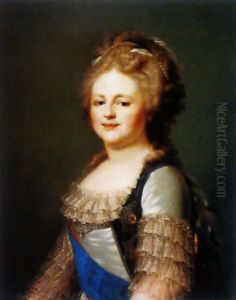 Portrait of Grand Duchess Maria Feodorovna. by Johann Baptist von Lampi the Elder