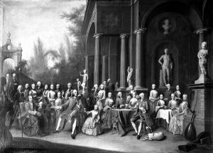 The electoral Bavarian and Saxon family in 1761 making music and playing cards by Peter Jacob Horemans