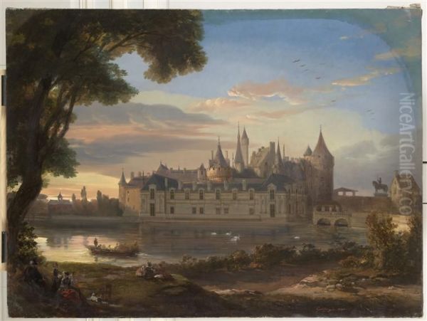 Le chateau de Chantilly au XVIIe siecle - view 1