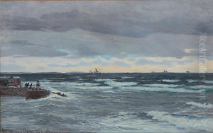 The coast at Molle, Sweden, in the background Zealand's coast.