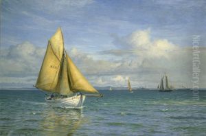 Ships off Gilleleje, Denmark. by Vilhelm Arnesen