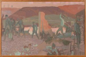 Soiree calme en premiere ligne, a Barisis by Maurice Denis