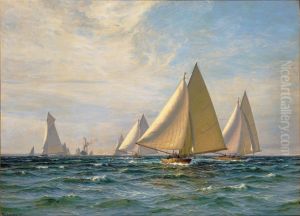 Boat race on the Sound. by Vilhelm Arnesen