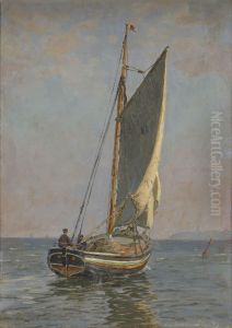 A fishing boat in light sunshine. A fishing boat in light sunshine.