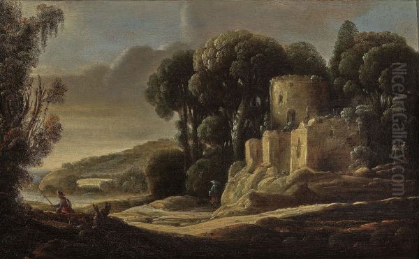 Landschaft mit Ruine und Figurenstaffage - view 1