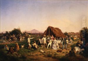 La famiglia reale di Napoli a caccia by Filippo Palizzi