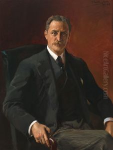 Portrait of Robert Bacon, 39th Secretary of State under President Theodore Roosevelt