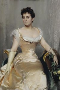 Elegant lady in a silk dress