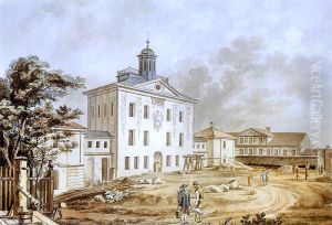 View of the Zaluski Library. by Zygmunt Vogel