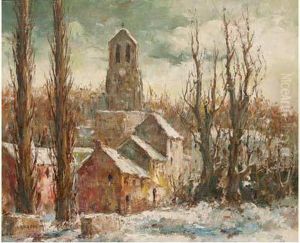 L'eglise De Grosrouvre Sous La Neige
