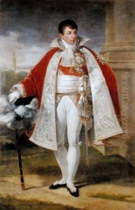Portrait du marechal Duroc, duc de Frioul, Grand Marechal du Palais de S.M. l'Empereur Napoleon 1er. En costume pour la ceremonie du sacre. by Antoine-Jean Gros