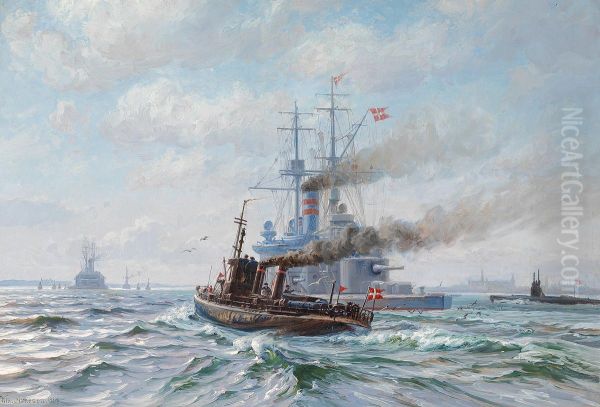 The Peder Skram passing Kronborg Castle. - view 1