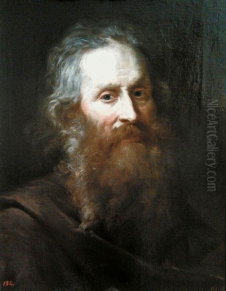 Old man in a brown habit. - view 1