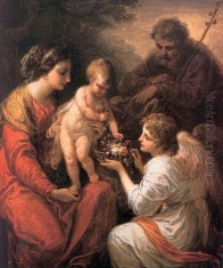 Holy Family with an angel. by Angelica Kauffmann