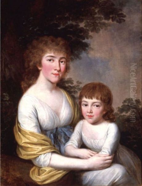 Portrait of Maria Daszkiewiczowa nee Rastawiecka with her daughter - view 1