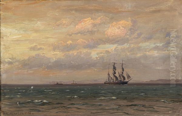 Sailing ships on a cloudy day. - view 1