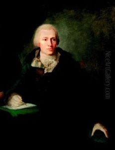 Portrait of a writing gentleman in a fur coat