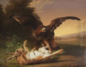 Eagle catching a hare