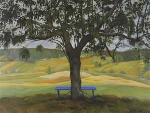 The Blue Bench by Harald Oscar Sohlberg