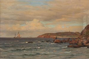 Kystparti ved Hammershus pa Bornholm.