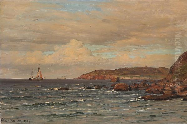 Coastal scene at Hammershus on Bornholm. - view 1