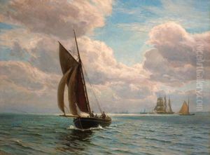 A calm day off the Danish coast. by Vilhelm Arnesen