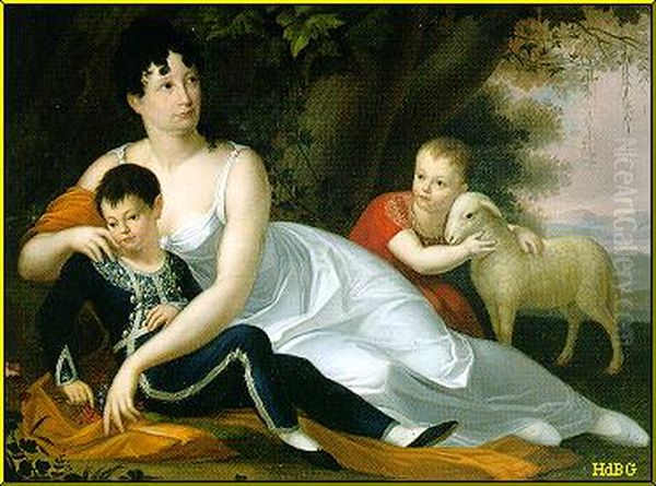 Archduchess Maria Leopoldine of Austria (1776-1848), wife of Count Arco, with his sons. - view 1