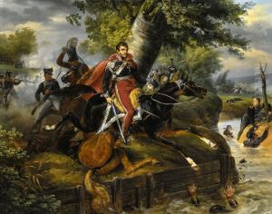 Death of Prince Poniatowski on October 19th. 1813 by Horace Vernet